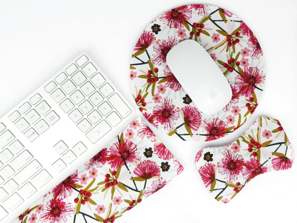 Yellow Robin Ergonomic Wrist Rests and Supports Eucalyptus flower