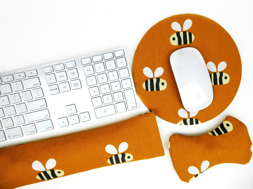 Yellow Robin Ergonomic Wrist Rests and Supports Honey Bee