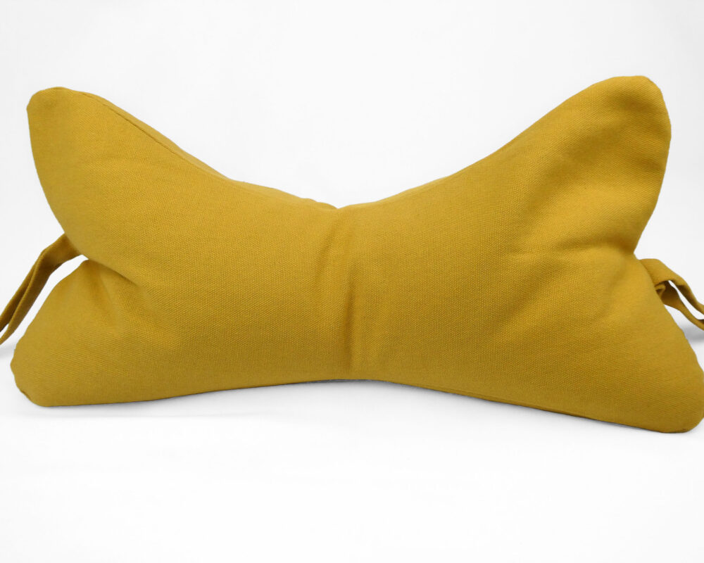 Yellow: Natural Filled Neck Support Pillow Embroidered Relax