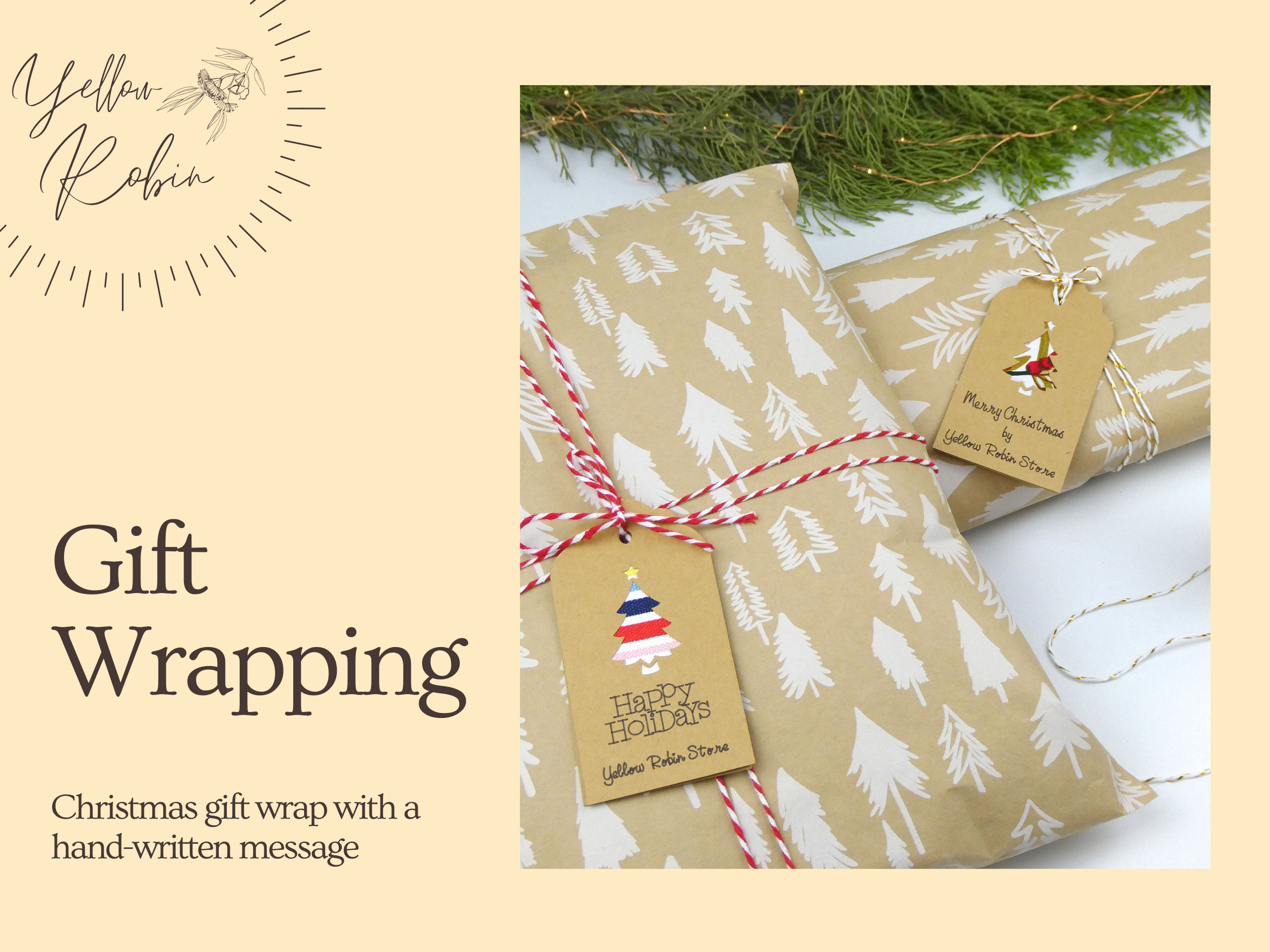 Yellow Robin Store Eco-Friendly Xmas Gift Wrapping