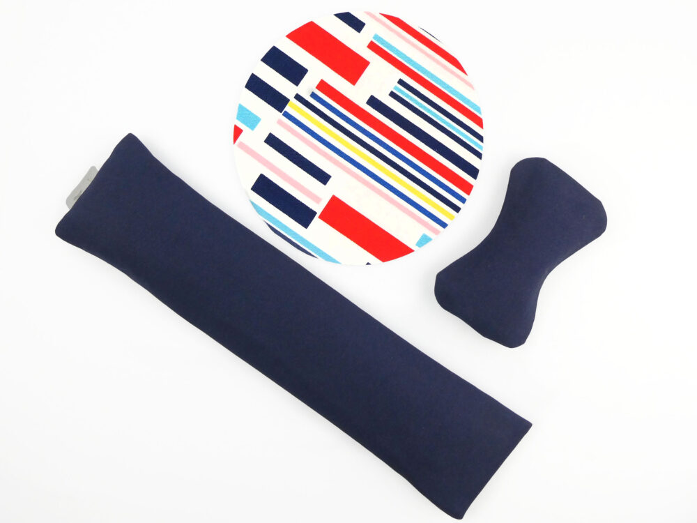 Yellow Robin Ergonomic Wrist Rests Navy Ribbons