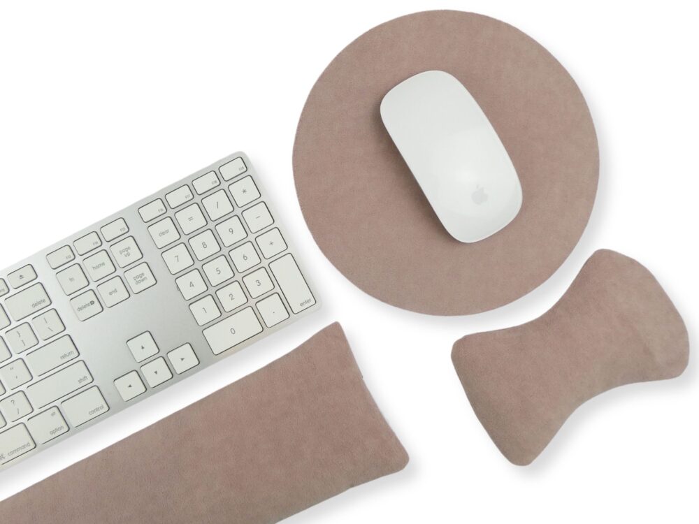 Sensation-Pink: Natural Filled Ergonomic Wrist Rests for Keyboard & Mouse