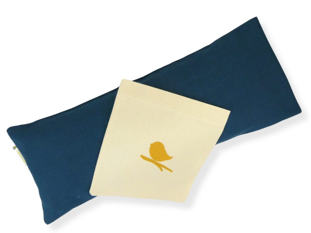Blue: Natural Filled Back And Neck Support Pillow